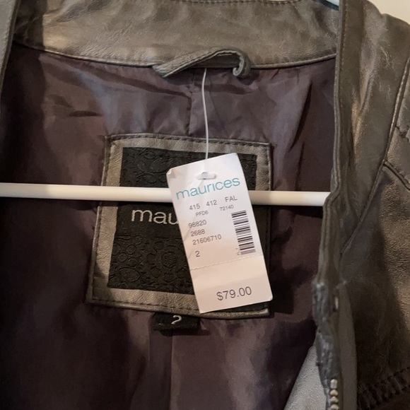 Maurices grey faux leather jacket - Picture 5 of 8